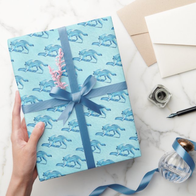 Papier Cadeau Loup bleu (Cadeaux)