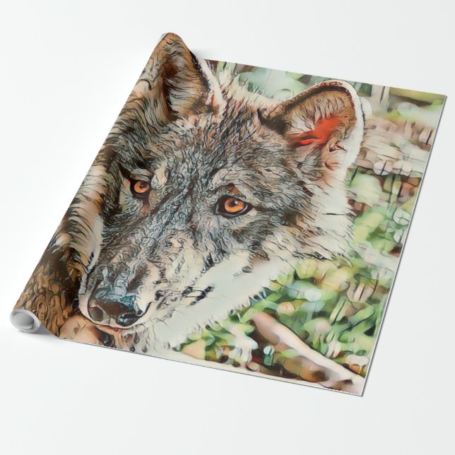 Papier Cadeau loup cinglé (Déroulé)