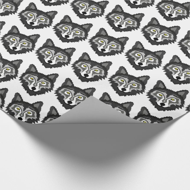 Papier Cadeau Loup gris (Coin)