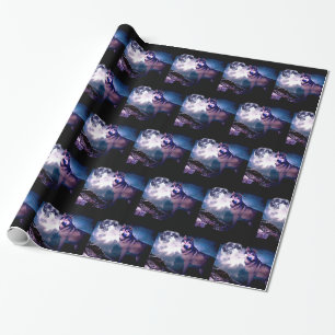 Papier Cadeau Loup lunaire