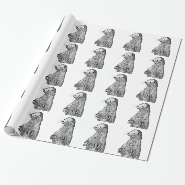 Papier Cadeau Loutre (Déroulé)