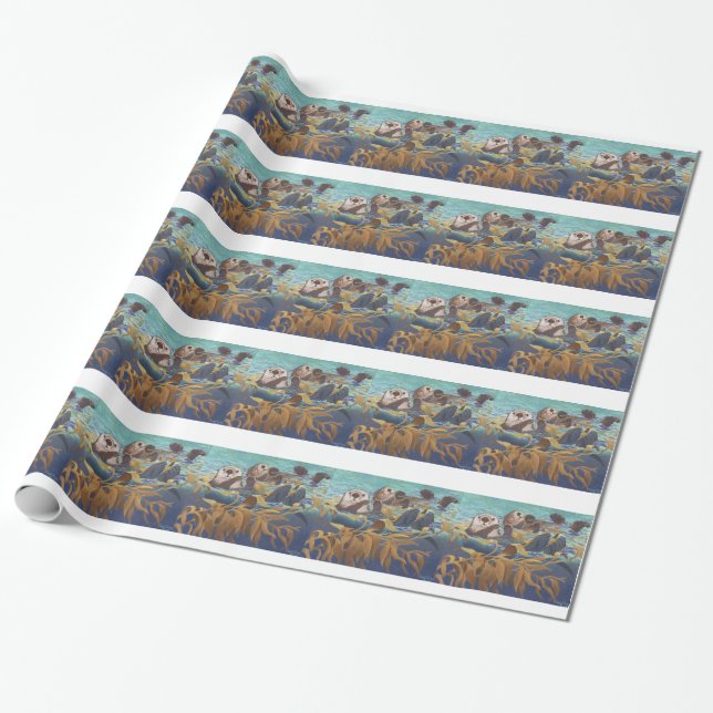 Papier Cadeau Loutres de mer (Déroulé)