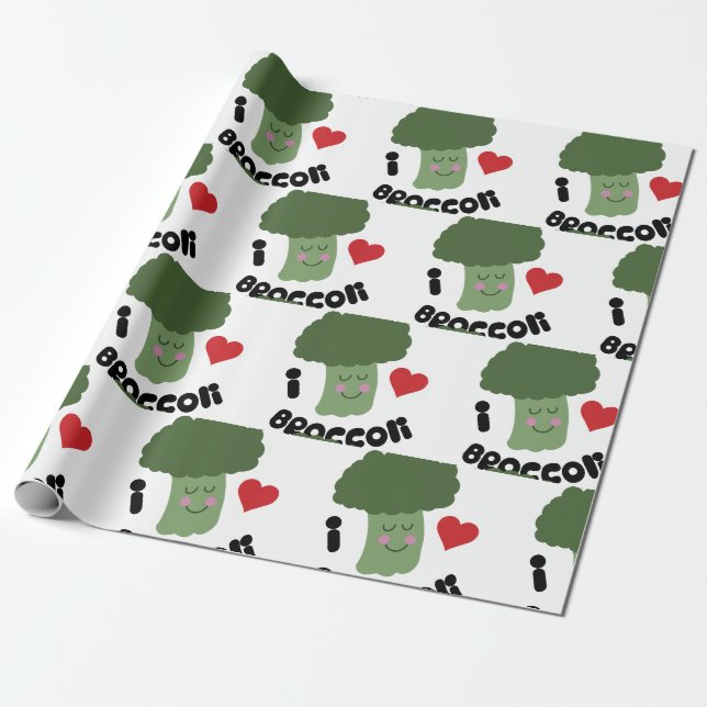 Papier Cadeau Love Brocoli (Déroulé)