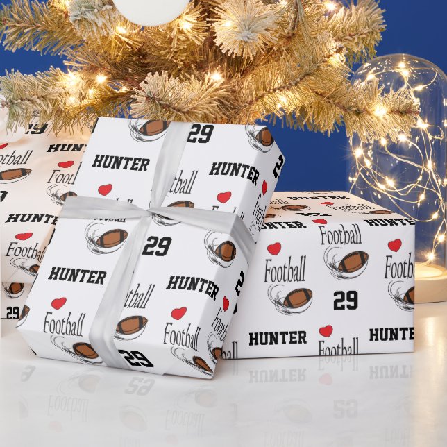 Papier Cadeau Love Football - Personnaliser (Vacances)