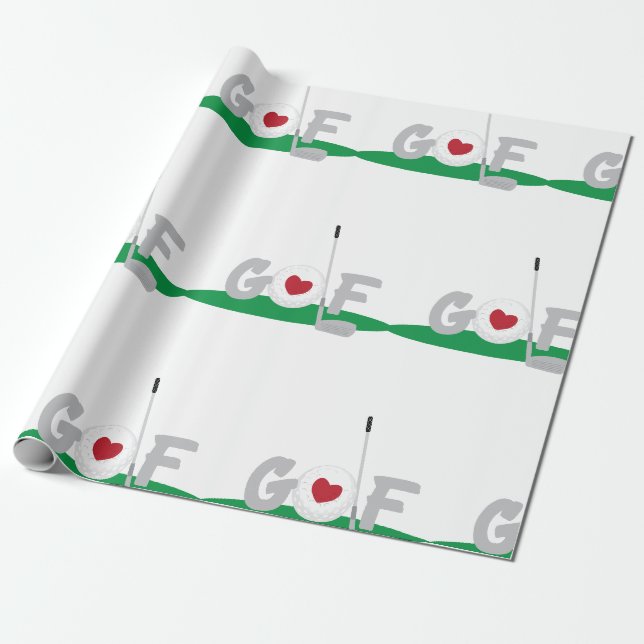 Papier Cadeau Love Golf (Déroulé)