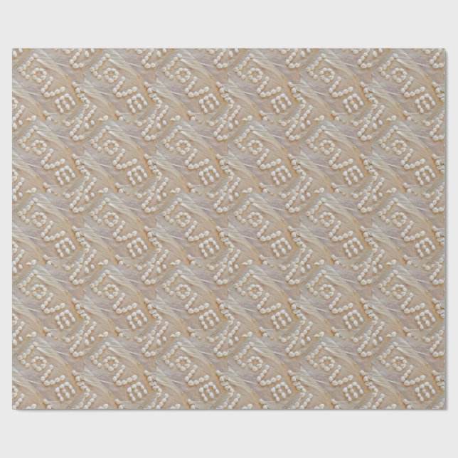Papier Cadeau Love Heart Sea Shell Beach Hearts Seashells été (Plat)