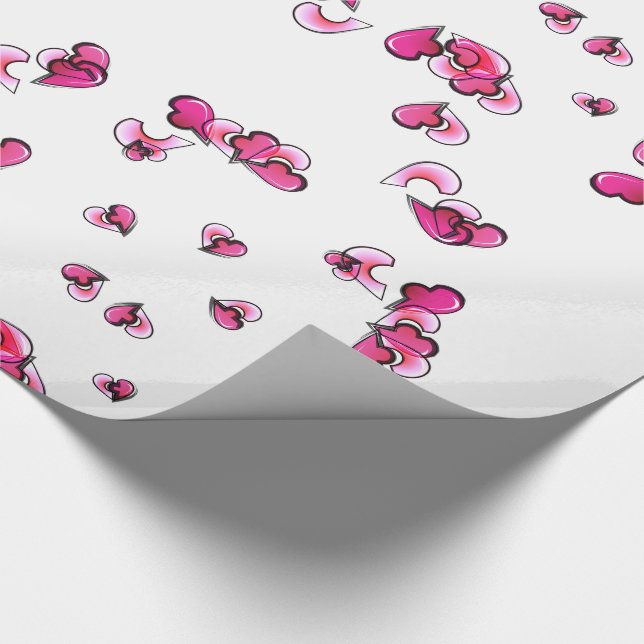 Papier Cadeau Love Hearts Forever Wrapper Papier (Coin)