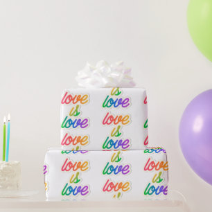 Papier Cadeau Love Is Love LGBT Wrapping Paper - Rainbow Pride