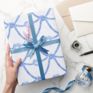 Papier Cadeau Love Knots Blue Rope Wrapper Papier