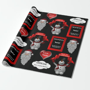 Papier Cadeau Love Père Noël Nom et emplacement personnalisés
