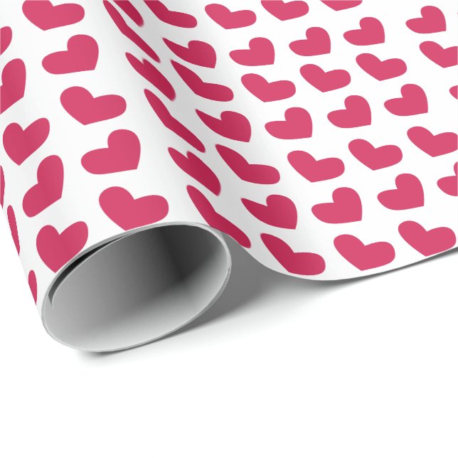 Papier Cadeau Love Pink Love Heart (Coin rond)