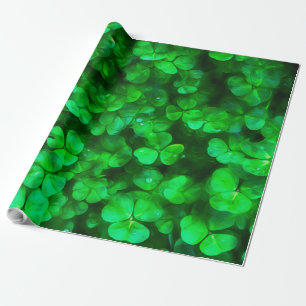 Papier Cadeau Lucky Celtic Irish Green Shamrocks