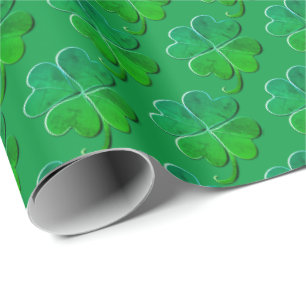 Papier Cadeau Lucky Green 4Leaf Clover