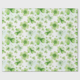 Papier Cadeau Lucky Watercolor Trèfle à Quatre Feuilles Maman Pa