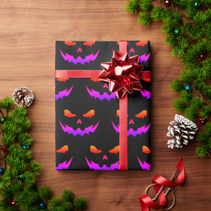 Papier Cadeau Lueur de citrouille sombre