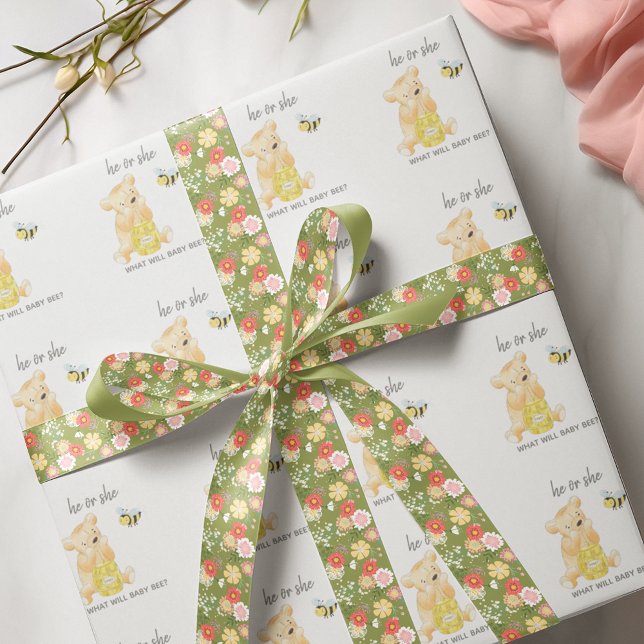 Papier Cadeau Lui ou elle Teddy Bear Genre Revevela Party (Créateur téléchargé)
