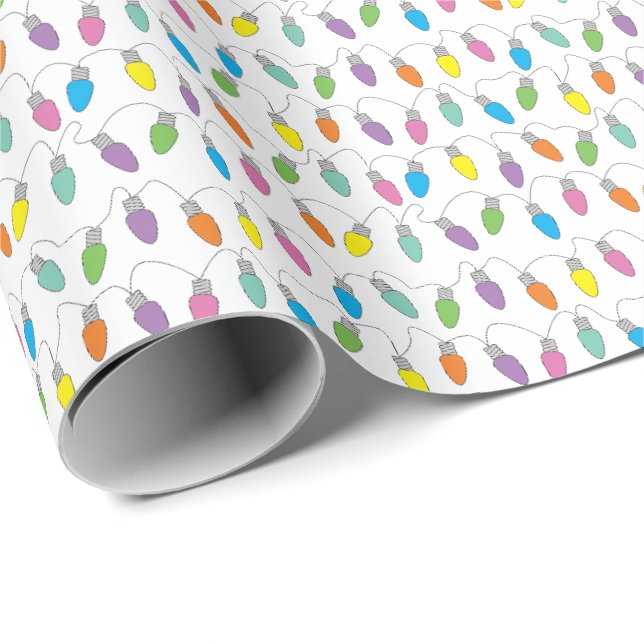 Papier Cadeau Lumières de Noël (Coin rond)