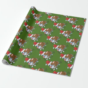 Papier Cadeau Lumières de Noël de Noël de chiot de corgi de
