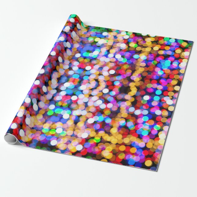 Papier Cadeau Lumières de Noël floues (Déroulé)