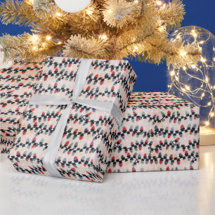 Papier Cadeau Lumières de sapin de Noël