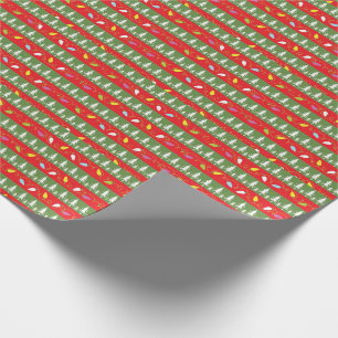 Papier Cadeau Lumières et sapins de Noël