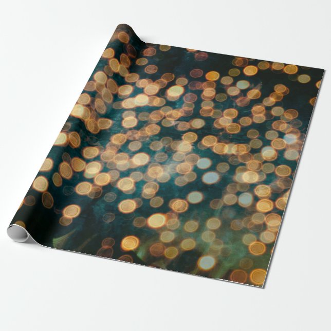 Papier Cadeau lumières fond abstrait, arrière - plan, noir, flou (Déroulé)
