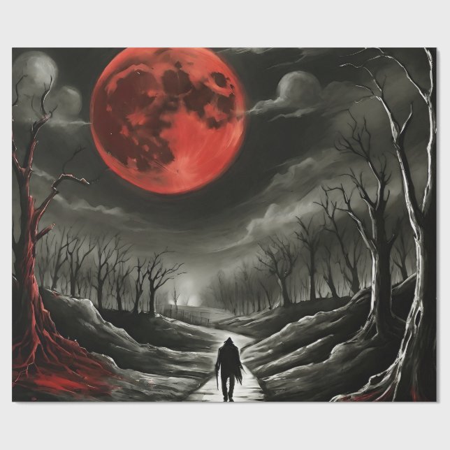 Papier Cadeau Lune de sang (Plat)