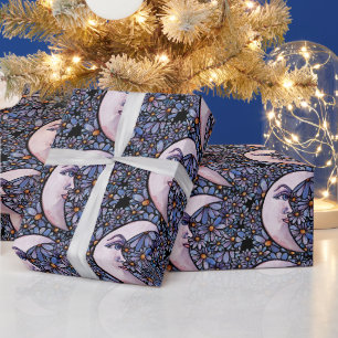 Papier Cadeau Lune Enfant Lune Déesse Art Lune Enfant Violet