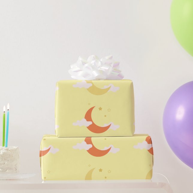 Papier Cadeau Lune et étoiles (Cadeaux de fête)