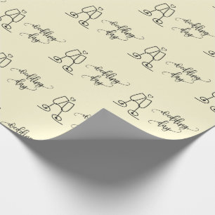 Papier Cadeau Lunettes de Champagne Beau Jour De Mariage Cadeau 