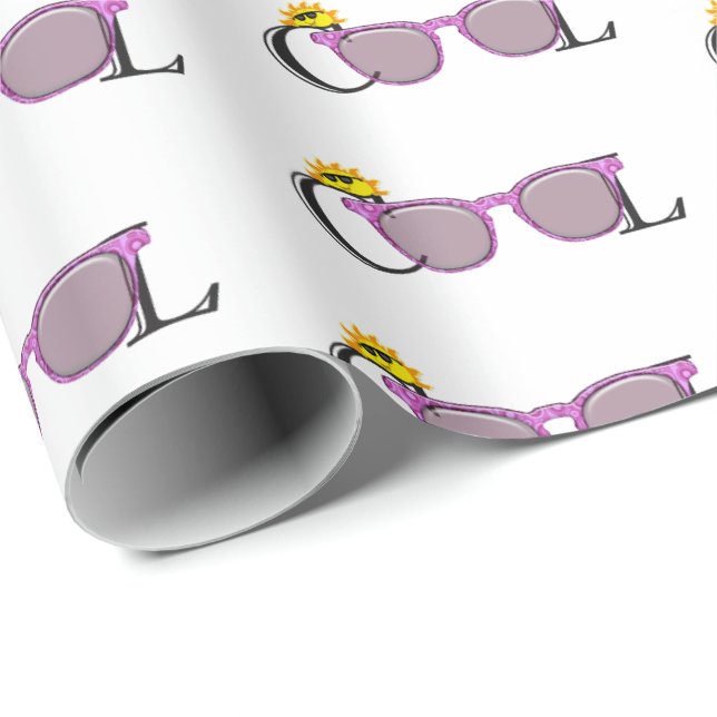 Papier Cadeau Lunettes de soleil cool (Coin rond)