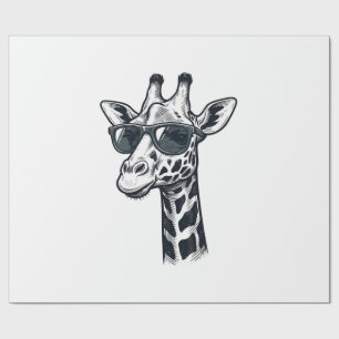 Papier Cadeau Lunettes de soleil de girafe cool T-Shirt à gravur