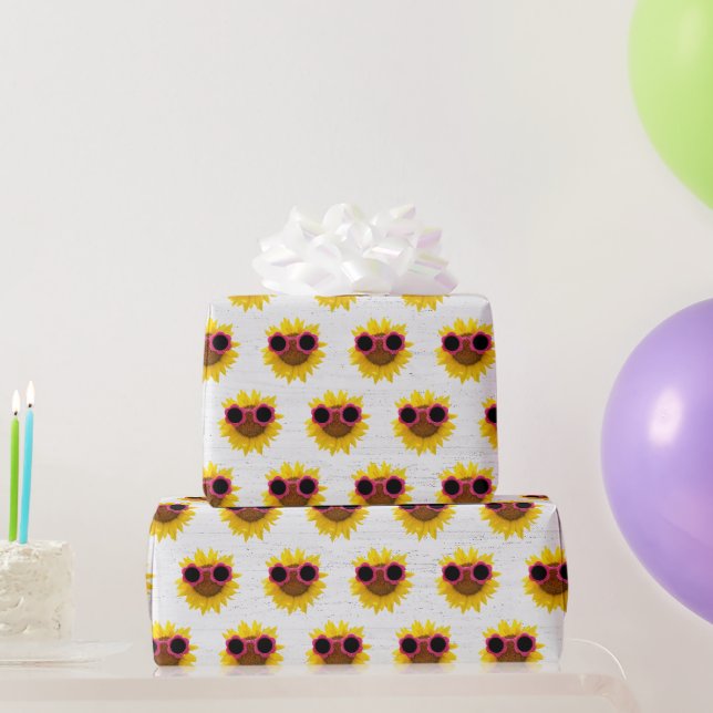 Papier Cadeau Lunettes De Soleil Sur Tournesol (Cadeaux de fête)