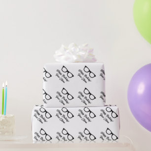 Papier Cadeau Lunettes noires personnalisées Joyeux Anniversaire