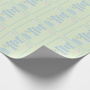 Papier Cadeau Lunettes Read Eat Sleep Repeat 