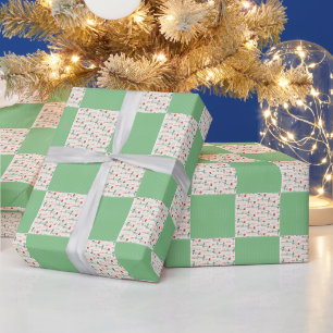 Papier Cadeau Lutins de Noël à pois