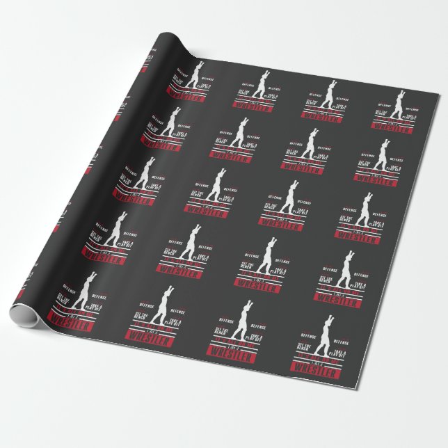 Papier Cadeau Lutteur luttant le cadeau mignon pour le lutteur (Déroulé)