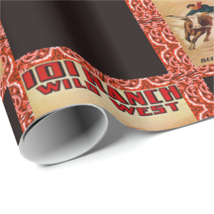 Papier Cadeau Lutteur occidental sauvage de boeuf de rodéo du