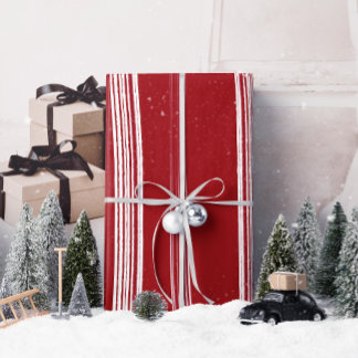 Papier Cadeau Lux Christmas White Stripes sur le papier d'envelo