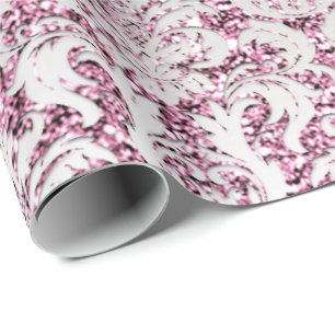 Papier Cadeau Lux en cristal de pourpre de damassé d'argent de