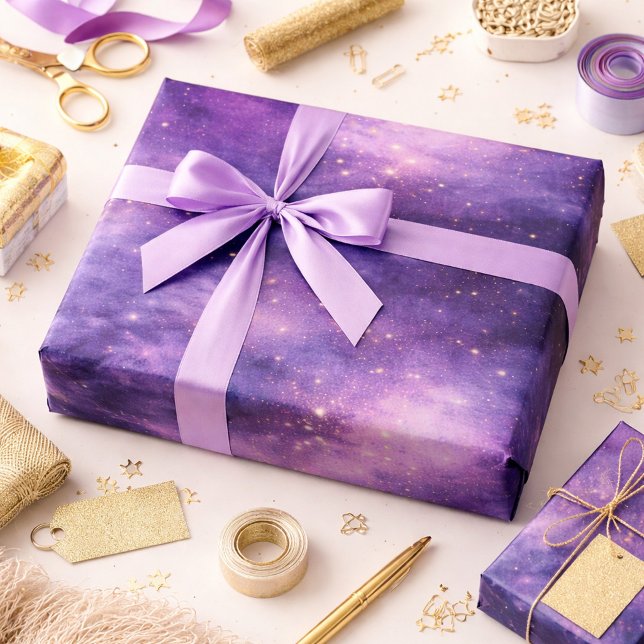 Papier Cadeau Luxe Céleste à la Lavande (Créateur téléchargé)