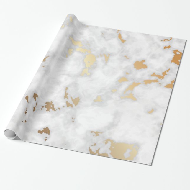 Papier Cadeau Luxe en pierre de marbre doré (Déroulé)