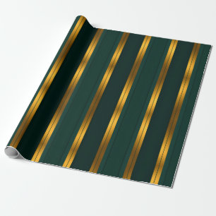 Papier Cadeau Luxe Popular Green Gold Linen Texture Collection