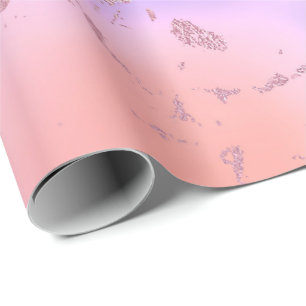 Papier Cadeau Luxe Rose Gold Peach Pastel Marbre violet