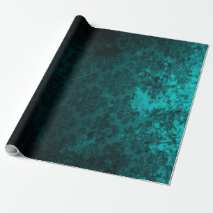 Papier Cadeau Luxe vert foncé Damask