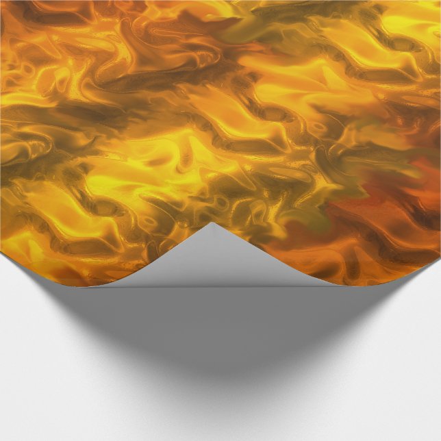 Papier Cadeau Luxueux Noël au feu d'or (Coin)