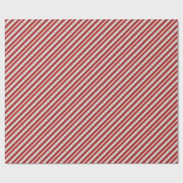 Papier Cadeau Luxury Candy Cane Stripe Christmas Wrapping Paper (Plat)