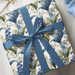Papier Cadeau Lys de la vallée et Hawthorn modèle floral