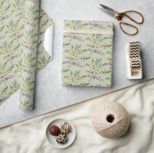 Papier Cadeau Lys de la vallée Floral