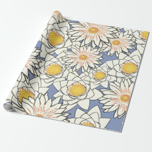 Papier Cadeau Lys de lotus motifs à fleurs